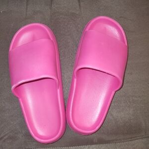 Vibrant Pink Slide Sandals